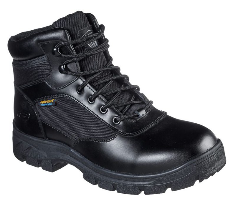 Skechers Herr Svarta Stövlar - Work Relaxed Fit: Wascana - Benen Wp Tactical - Sverige (VCLHN-5618)